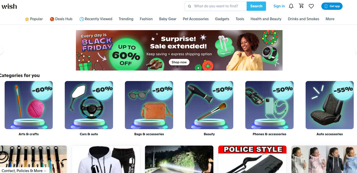 Wish - one of the largest ecommerce platforms in 2024
